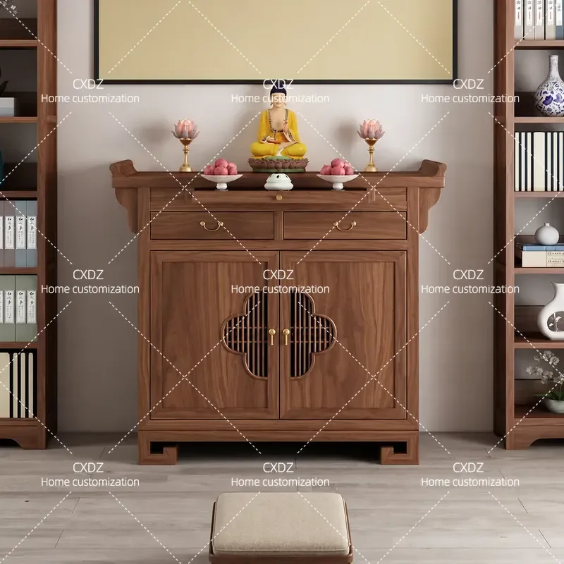 Offering table Buddhist platform Household solid wood Buddhist niche Standing cabinet Living room Solid wood Buddhist cabinet