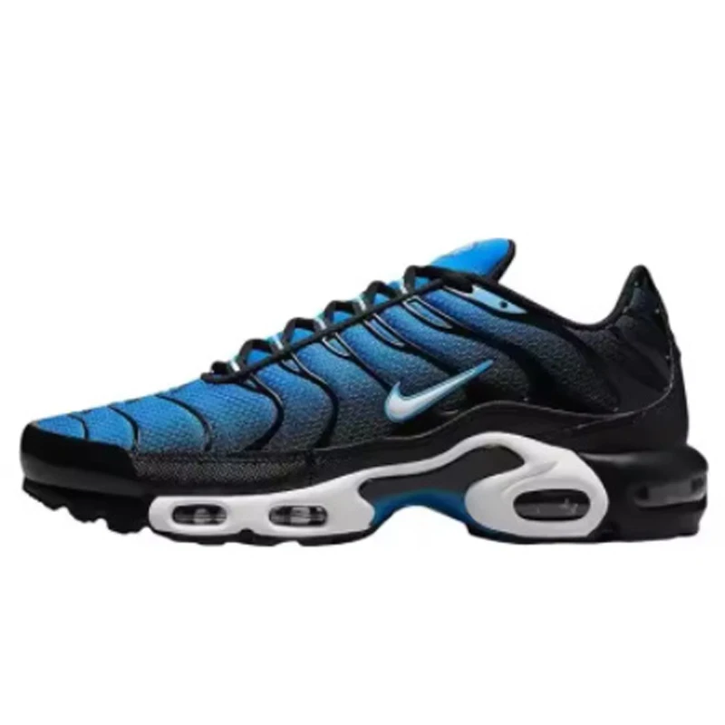 حذاء الجري Nike Air Max Plus TN للرجال والنساء مسامي، غير قابل للانزلاق، وسادة هوائية متينة، قماش مبطن ثلاثي الدلو الأزرق