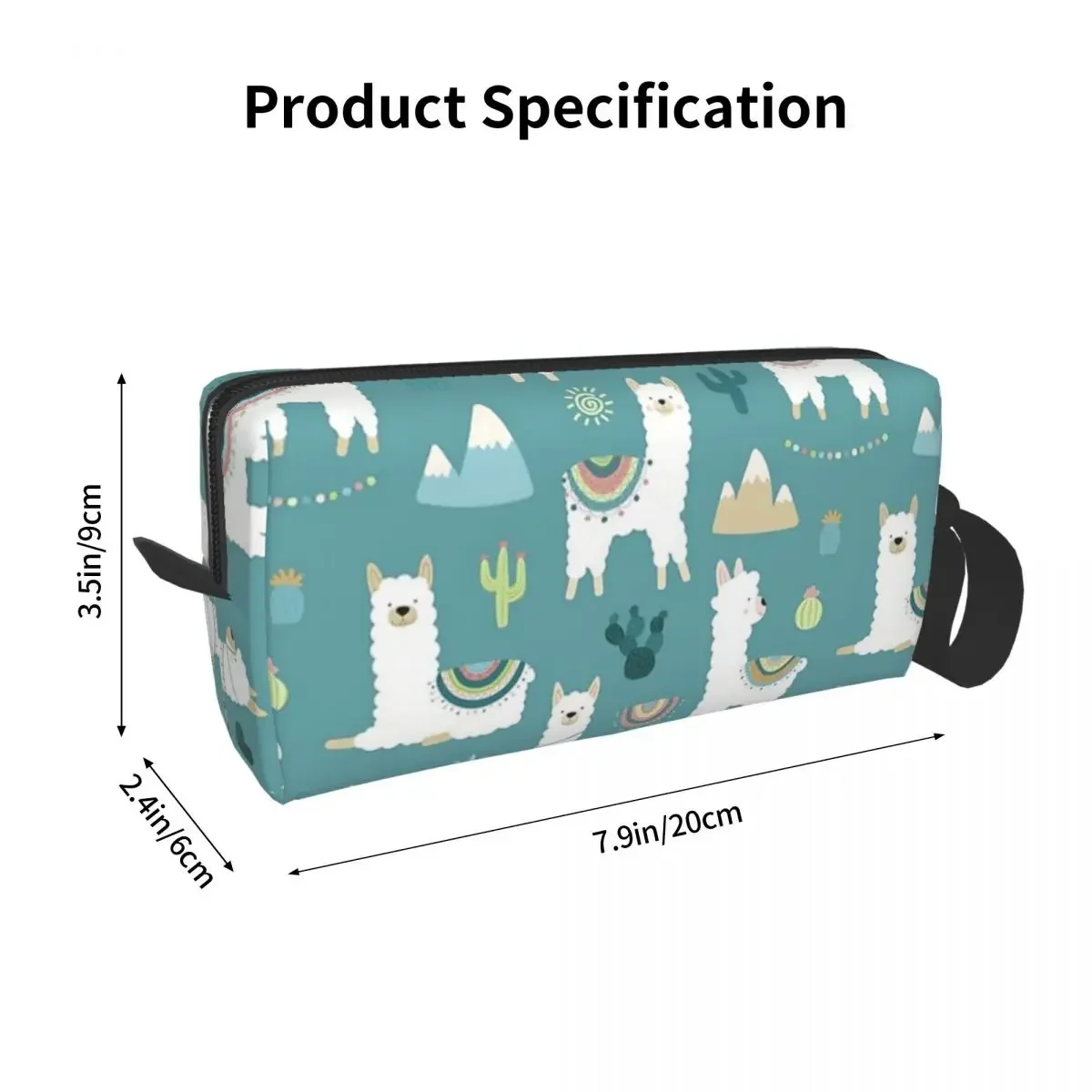 Llama Alpaca Animal Makeup Bag Cosmetic Organizer Storage Dopp Kit Toiletry Cosmetic Bag for Women Beauty Travel Pencil Case