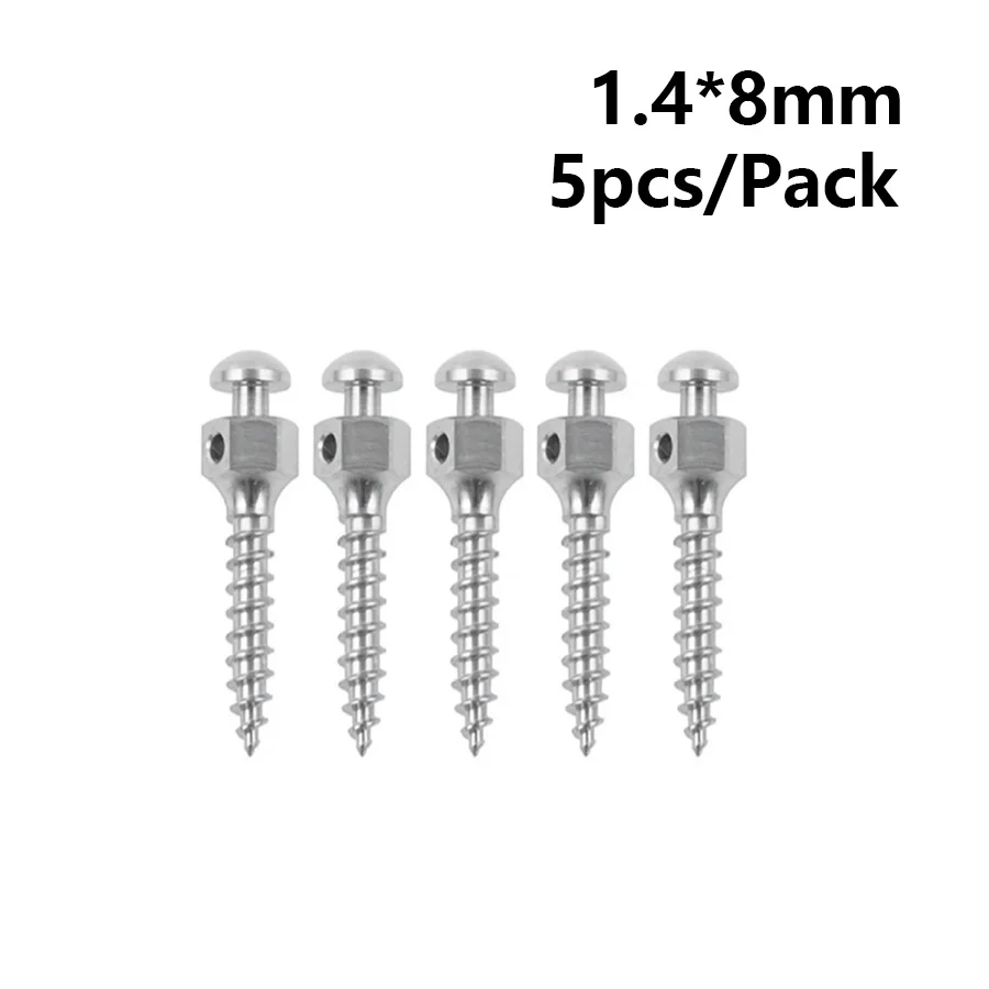 5 stuks multi-size titanium orthodontische bevestigingsschroeven |   Beschikbare maten: 1,4 mm, 1,6 mm & 1,8 mm. Tandheelkundige onderdelen.