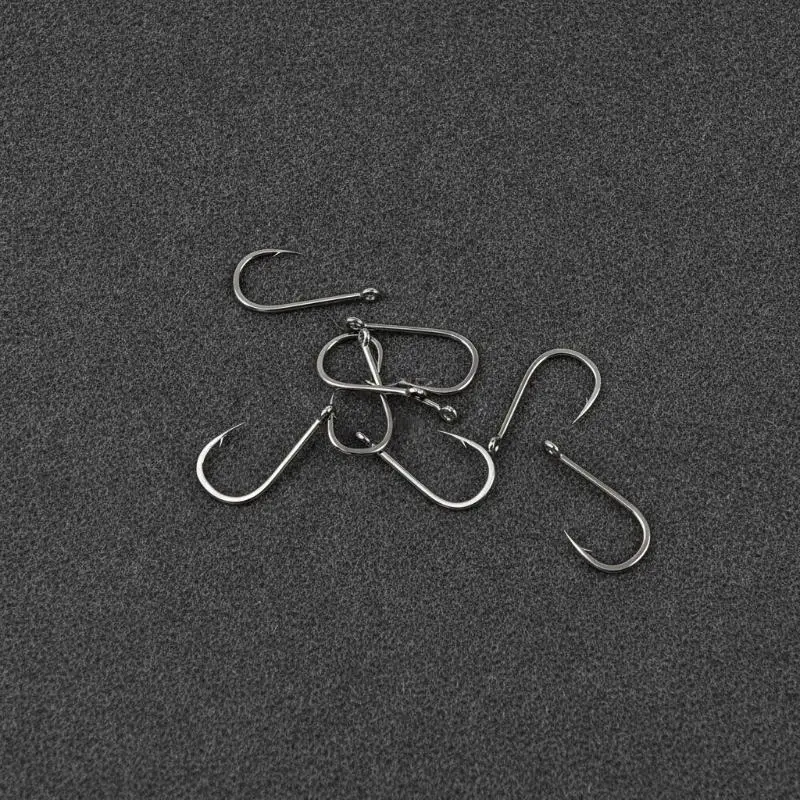 New 10Pcs High Carbon Steel Single Barbed Fishing Hooks 7# 9# 10# with Eye Anti-Corrosion for Sea Boat Fishing Use