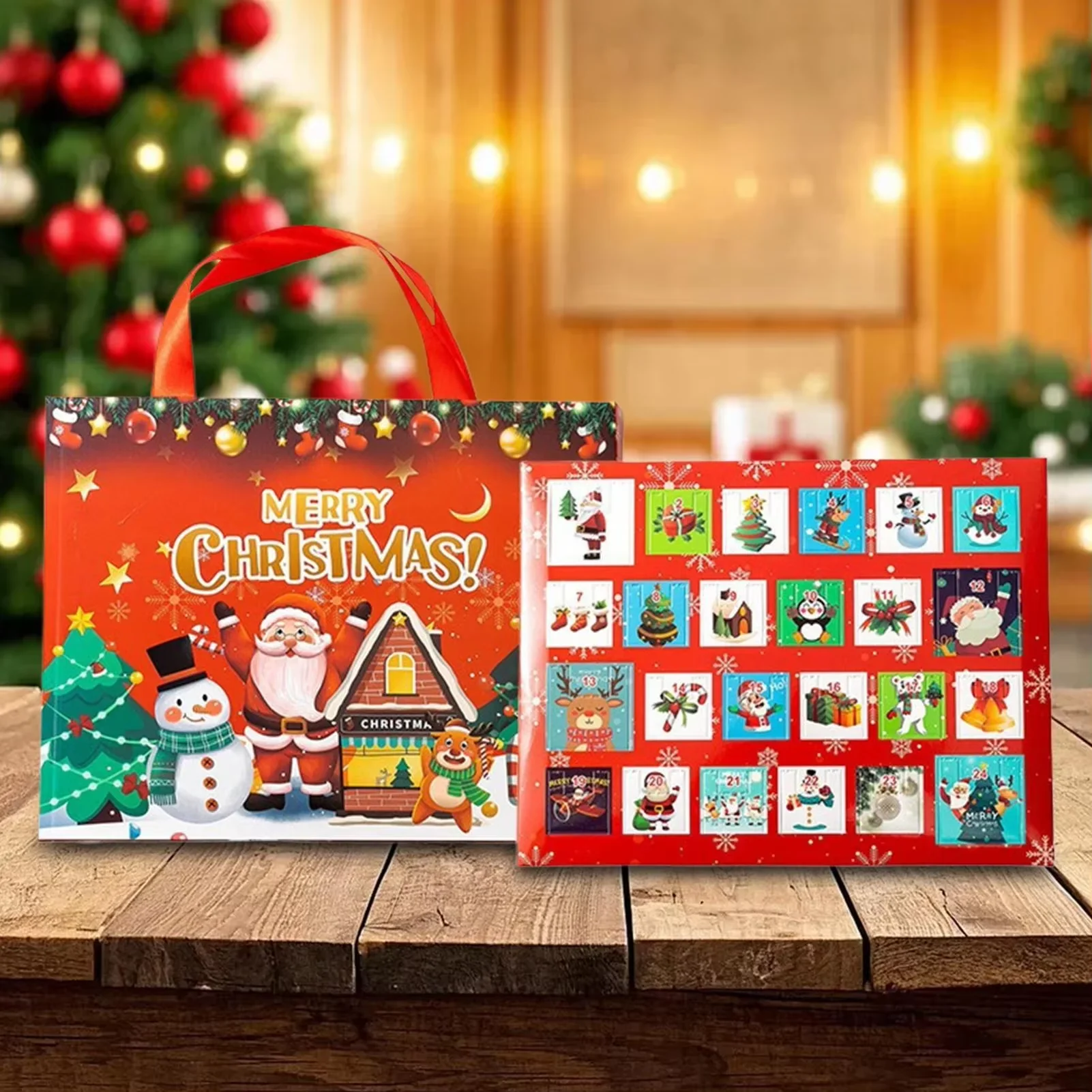 Calendario de Adviento de Navidad de 4 estilos, caja ciega de regalo, pulsera de juguete para coches, adorno para niñas, bolsa de regalo, caja de calendario de cuenta regresiva de Navidad