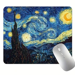 Van Gogh oil painting Game Mouse Pad Rubber Art Speed Painting Mousepad Small Size For 200x240x2mm Gaming Mouse