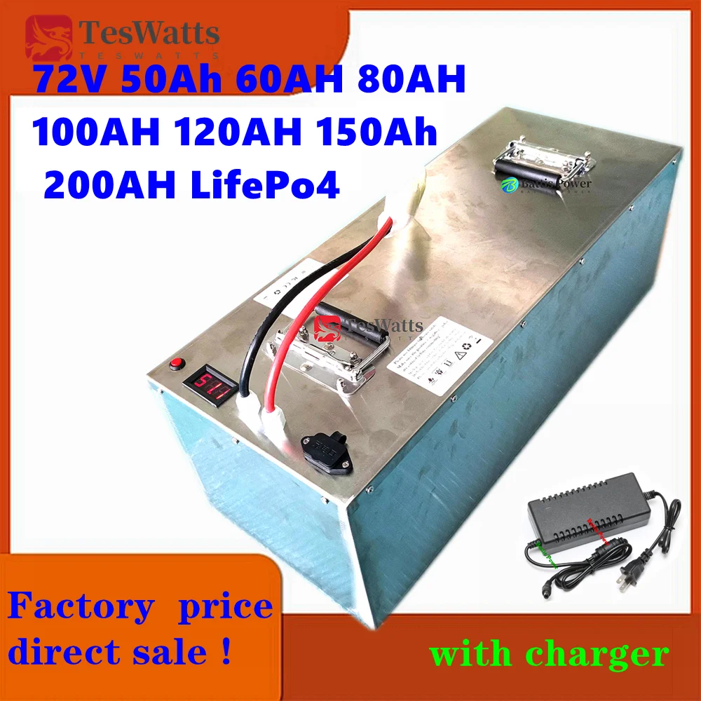 LRKK 72V 50Ah 60AH 80AH 100AH 120AH 150Ah 200AH LifePo4 Lithium Battery, Golf Cart, Electric Vehicle+Charger