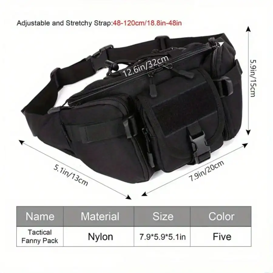 Multi Functional Outdoor Waist Bag, Large Capacity Tactical Chest Bag, Suitable For Hunting, Hiking, Hiking, Fishingaa