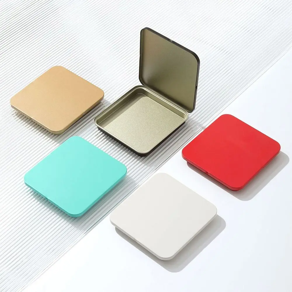 Square Flap Portable Tea Can White Tea Cake Packing Iron Box Metal Sealing Tin Box Party Festive Gift Boxes Supplies