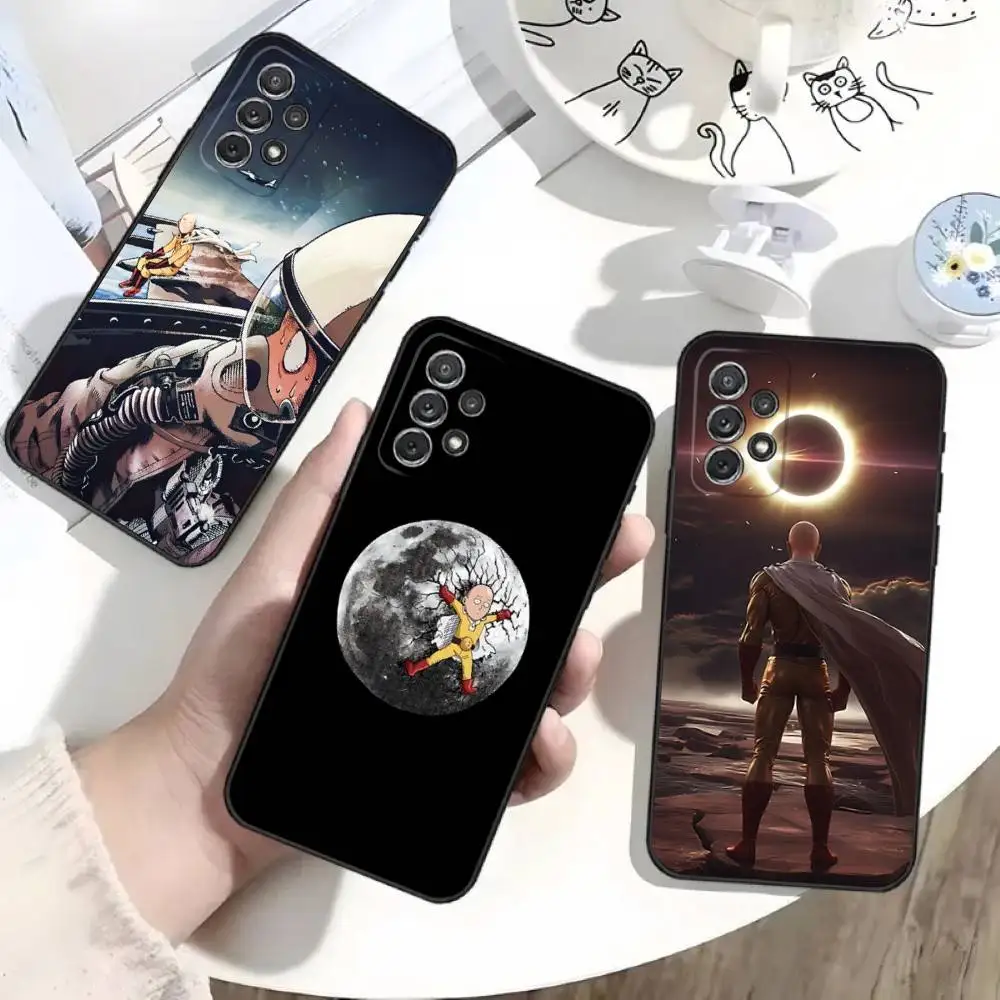 

One P-Punch-Man Saitama Phone Case For Samsung S25,S24,S21,S22,S23,S30,Ultra,S20,Plus,Fe,Lite,Note,10 Black Soft Shell