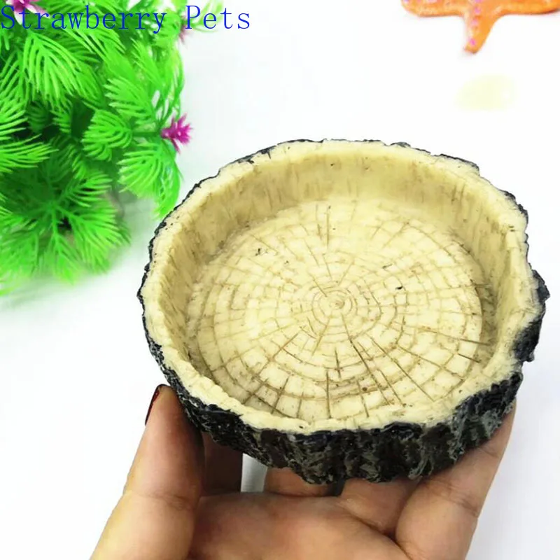 Resin Aquarium Pet Reptile Feeder Bowl Basin Food Water Pot Reptile Turtle Tortoise Scorpion Lizard Crabs Supplies 10cm