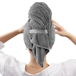 Vrouwen Grote Microfiber Haar Handdoek Droog Haar Handdoek Met Elastische Band Sneldrogende Handdoek Lang Dik Krullend Haar Super Zachte Handdoek