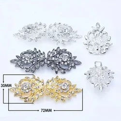 1 Pair Rhinestone Buttons Brooch Pin Bridal Wedding Party Dress Clothing Accessories Jewelry Buckle