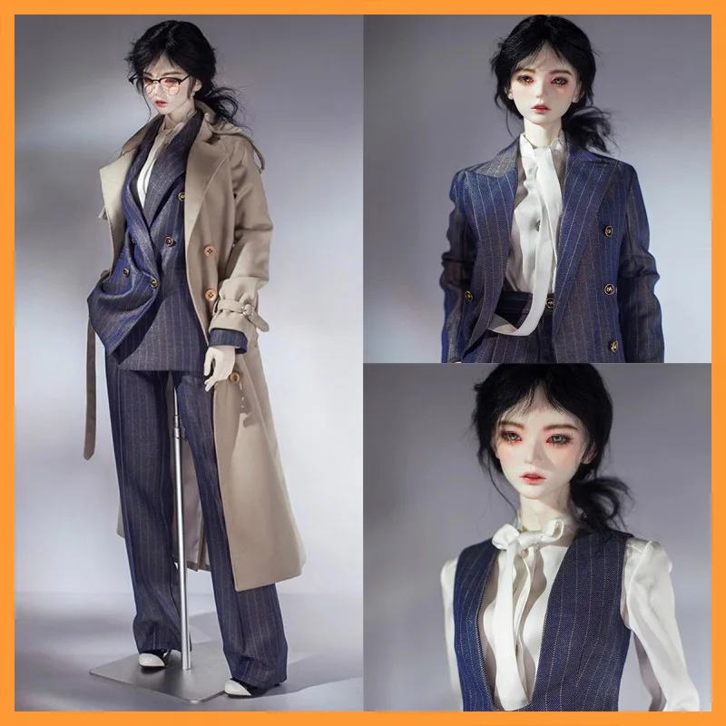 

Custom-made KAMI ZONE 1/3 Scale BJD Toys Fashion Temperament Striped Polarized Double Breasted Suit Set For Fans DIY Gift ﻿