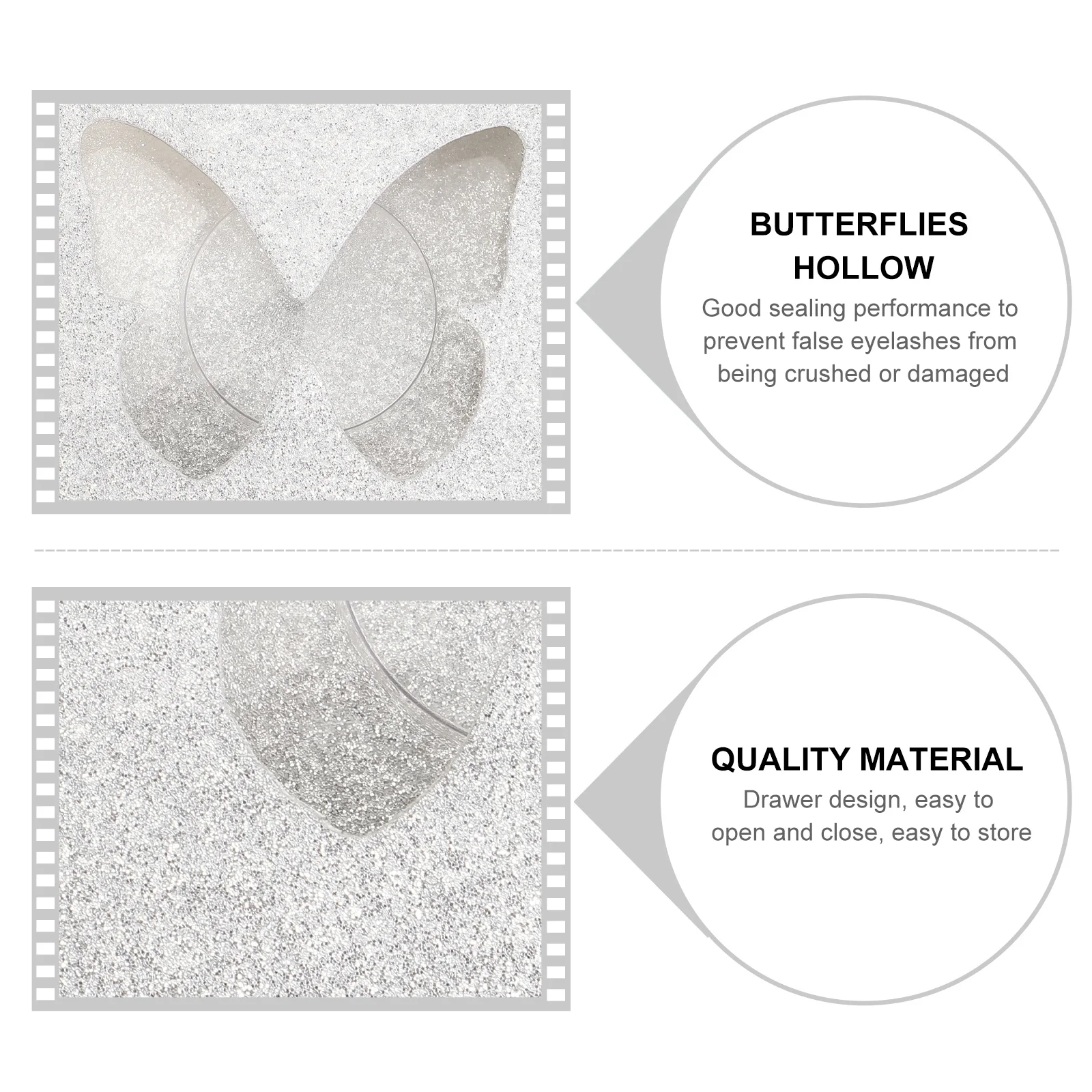 

30Pcs Colorful Square Eyelash Box Sealed Lash Storage Case Organizer Tray False Eyelash Holder Protective Packaging