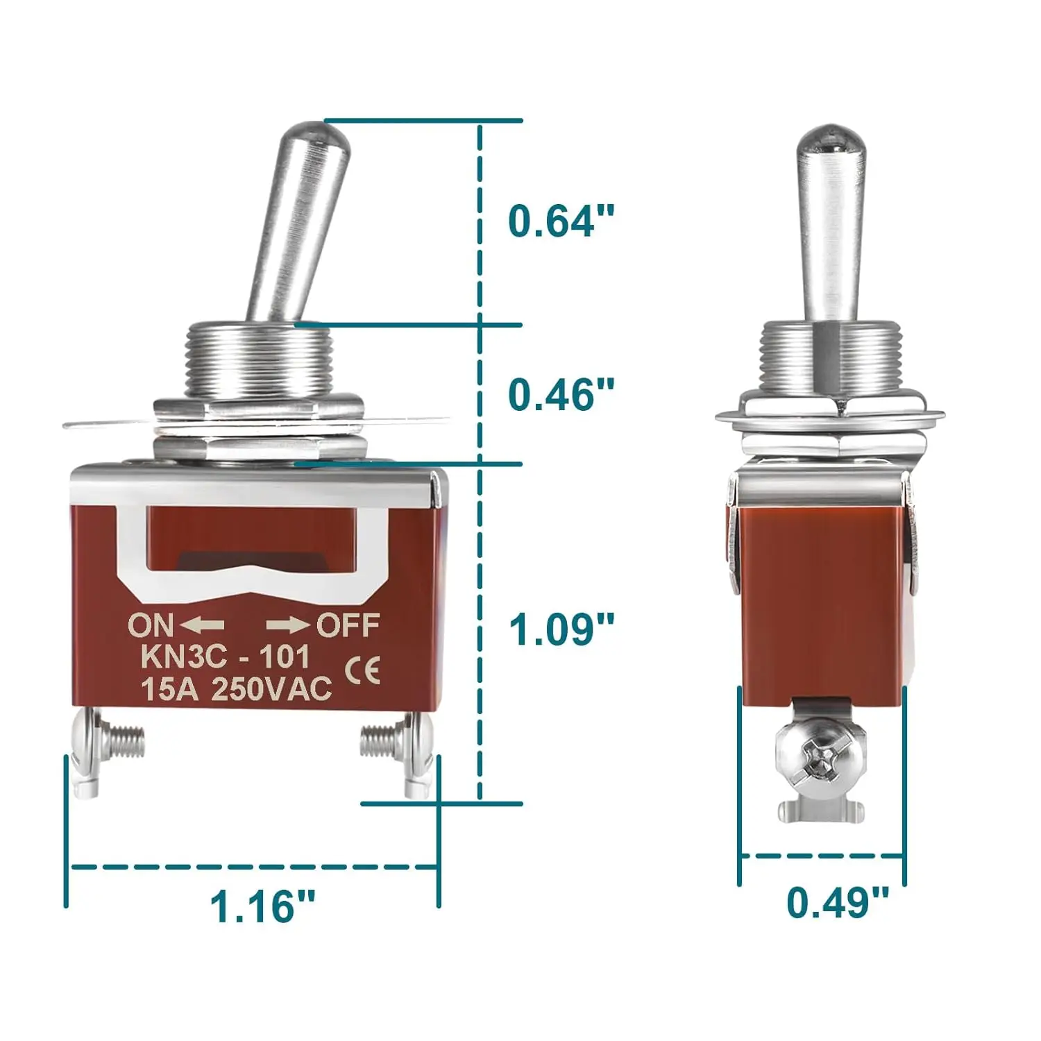 4pcs Toggle Switch 12V DC 125V SPST 2 Pin Waterproof Marine Toggle Switch 12 Volt On Off Switch 30A Heavy Duty with Boot Cover