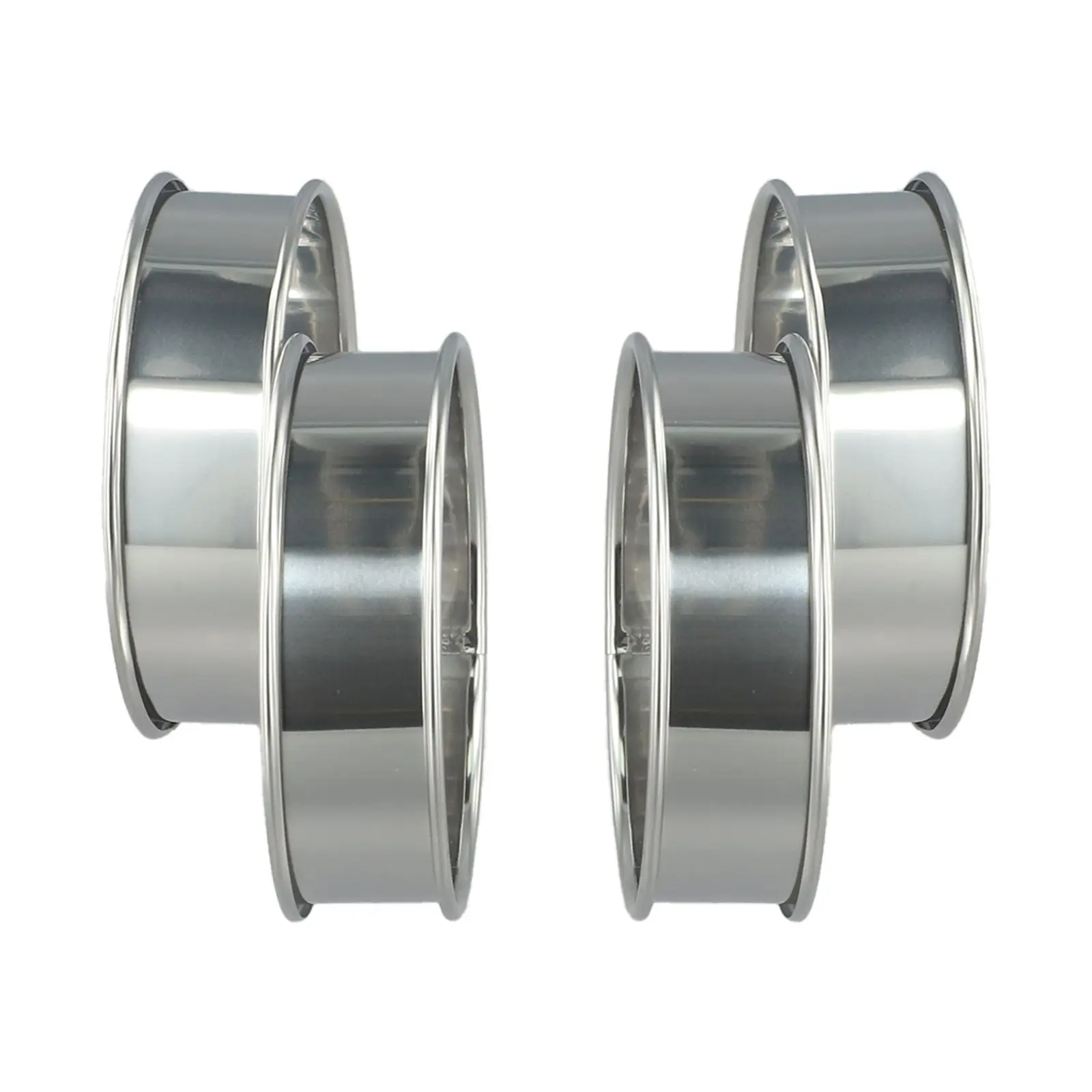 4PCS Stainless Steel Muffin Rings for English Muffins and Rolled Cookie Tarts Double Crumpet Baking Rings with Smooth Edges