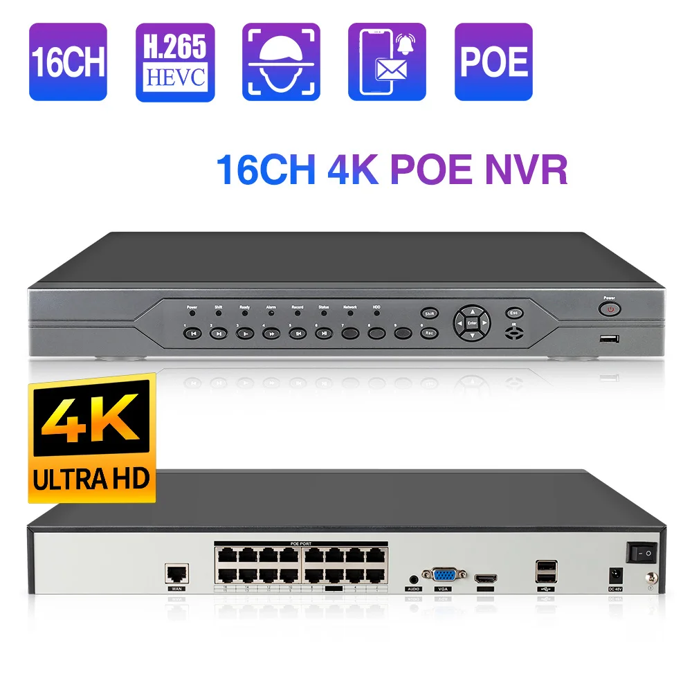 techage cctv video security surveillance system deteccao de rosto rede poe nvr camera vcr ip h265 5mp 4mp 3mp 2mp 16ch p2p 01