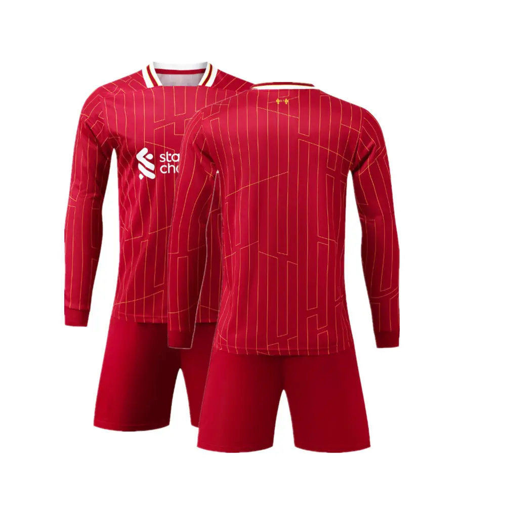 24 25 children's clothing Liverpooles  Fans shirt Training wear games soccer Shirt aldult kids Sets  Long sleeve Jersey