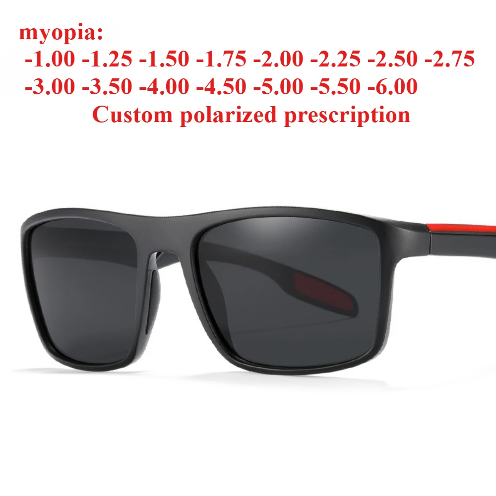 

53mm men's rectangular polarized sunglasses custom prescription available for myopia and astigmatism - uv400 photochromic lenses