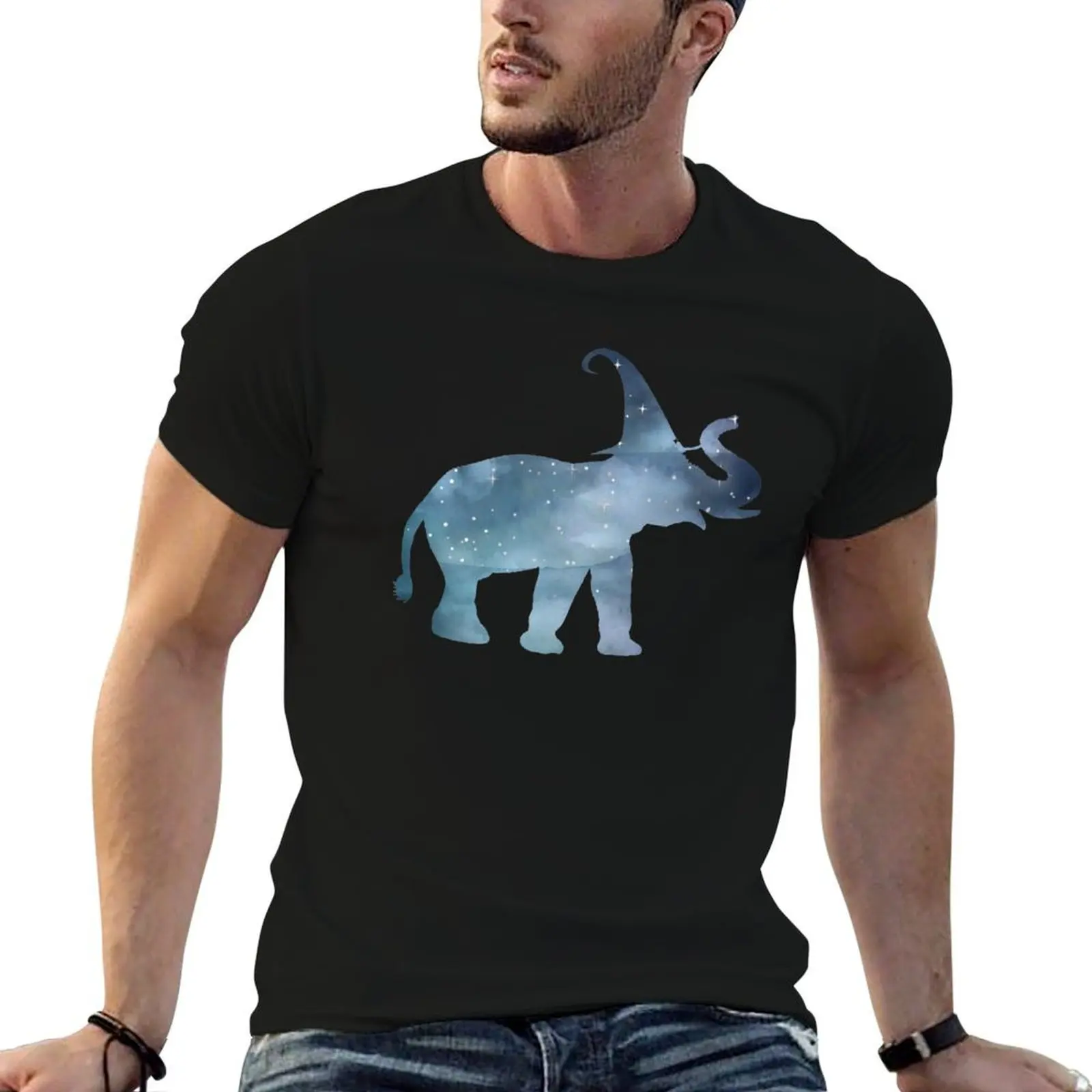 

Elephant Witch Hat T-Shirt cotton t shirt pack t shirts for man cotton T-Shirt