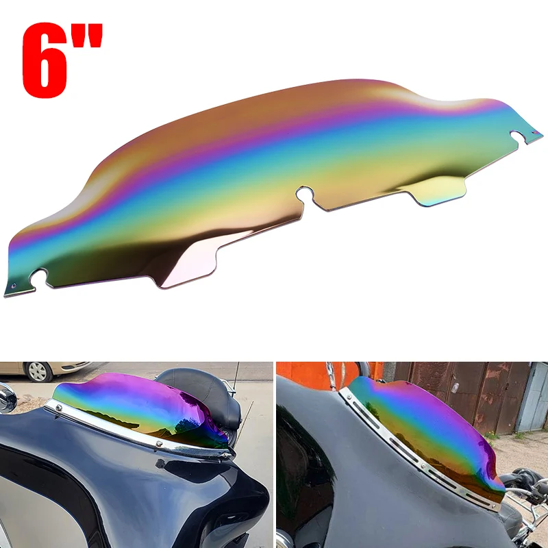 

For Harley Touring Electra Street Glide Ultra Classic FLHX 1996-2013 Motorcycle 6" Windscreen Windshield Wind Screen Deflector