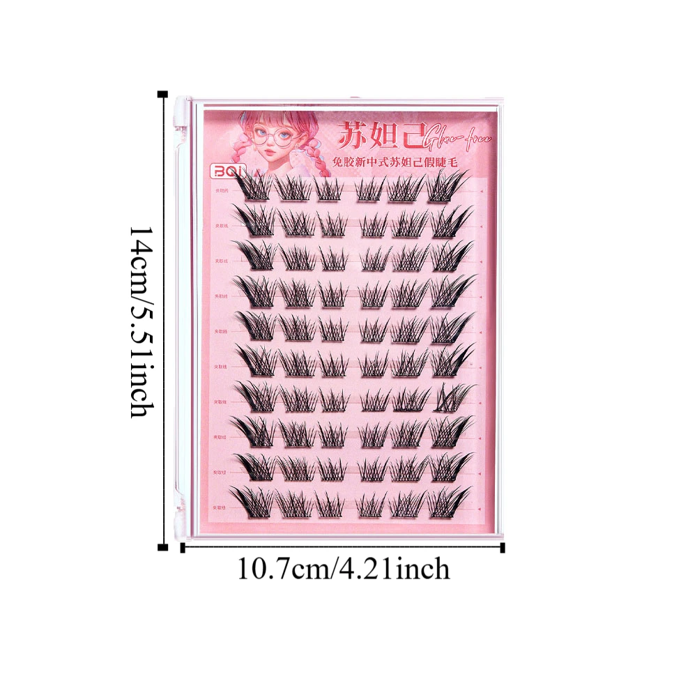 5d sem cola cílios postiços 10 linhas macio segmentado cílios pacotes reutilizáveis diy auto-adesivo cílios postiços ferramenta de maquiagem