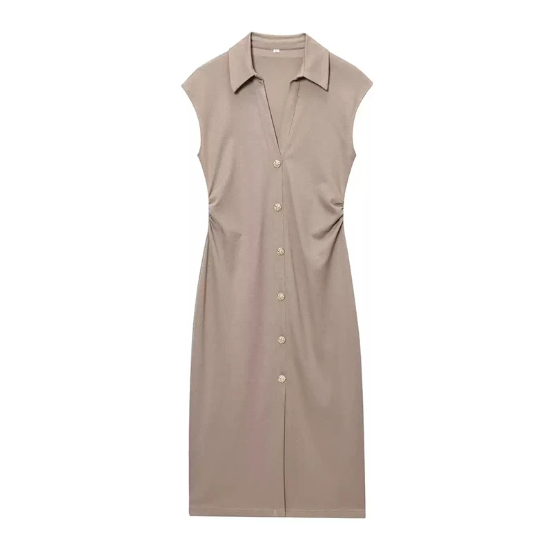 فستان سترة على الموضة الفرنسية برقبة على شكل حرف v أنيق للسيدات ملابس غير رسمية للمكتب للسيدات أسلوب بسيط