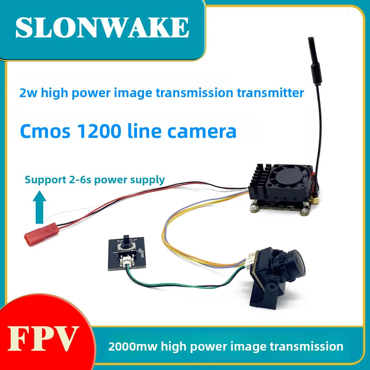 

SLONWAKE 2W Image Transmission FPV Drone 5.8G 2000mW Launch Module 1.6W Voyage VTX Long distance transmission accessories