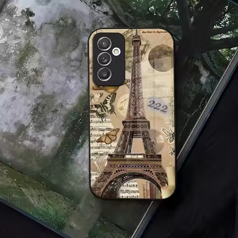 France Paris Eiffel Tower Phone Case Glass for Samsung Galaxy S21 S24 S22 S20 S23 Ultra Fe Plus A16 A34 A54 A24 A52 A53 M54