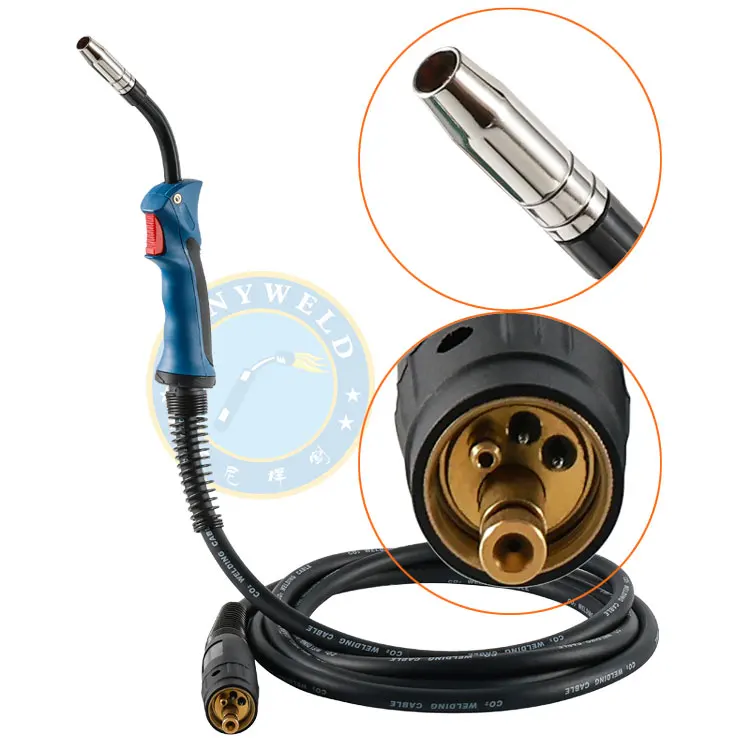 MB-15AK 180A Industrial MIG Torch | Air Cooled Welding Gun with European Standard Connector view 2