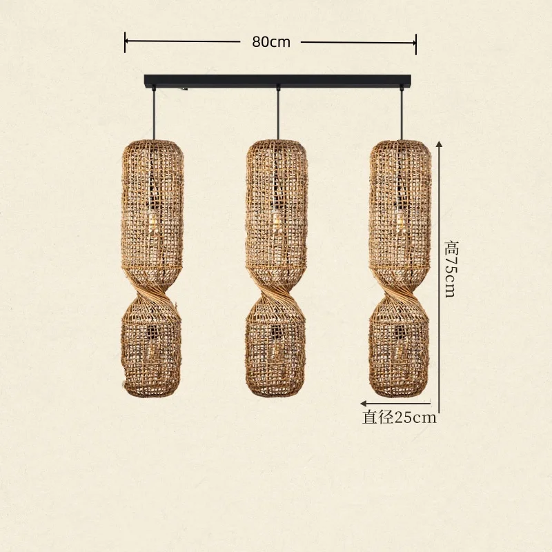 Japanse Wabi Sabi Retro Rotan Hanglamp Zen Tea Room Homestay Hotel Restaurant Bar Kroonluchter Home Decor Verlichting