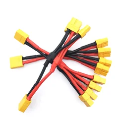 XT60 1 Male to 4 Female Parallel Battery Connector Dual Extension 14AWG  Parallel Connection Quadcopter Power Distribution Cable