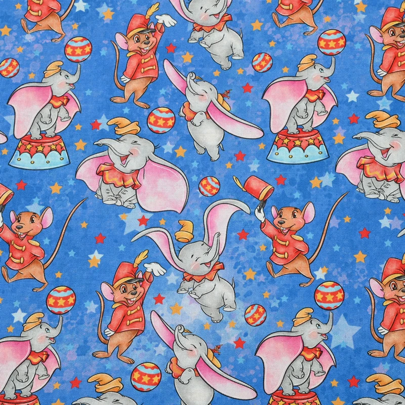 20 Count Cartoon Disney Mickey Marie Cat Stitch Print Cotton Fabric for Sewing Patchwork Handmade DIY Bags Dress Material