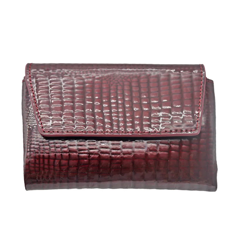 

Short Genuine Leather Woman Wallet Alligator Pattern Ladies Real Cow Leather Purse Mini Card Holder Clutch Bag