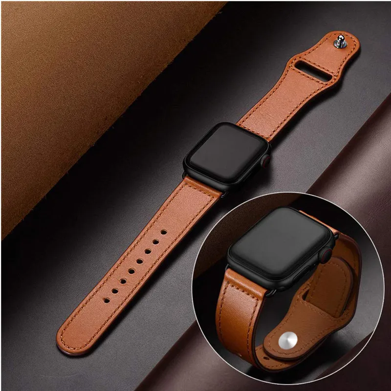 Leather strap For Apple watch band 44mm 40mm 45mm 41mm 49mm 42mm 38mm wristband correa bracelet iWatch series 3 5 6 SE 7 8 ultra