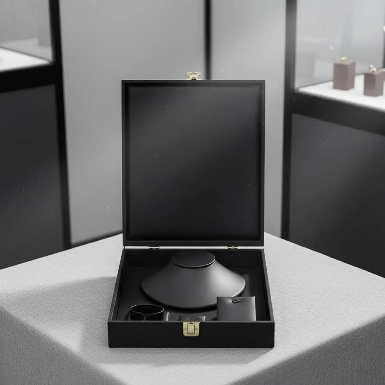 Jewelry Display Stand Velvet Tray Organizer with Compartments for Jewelry Storage and Retail Presentation