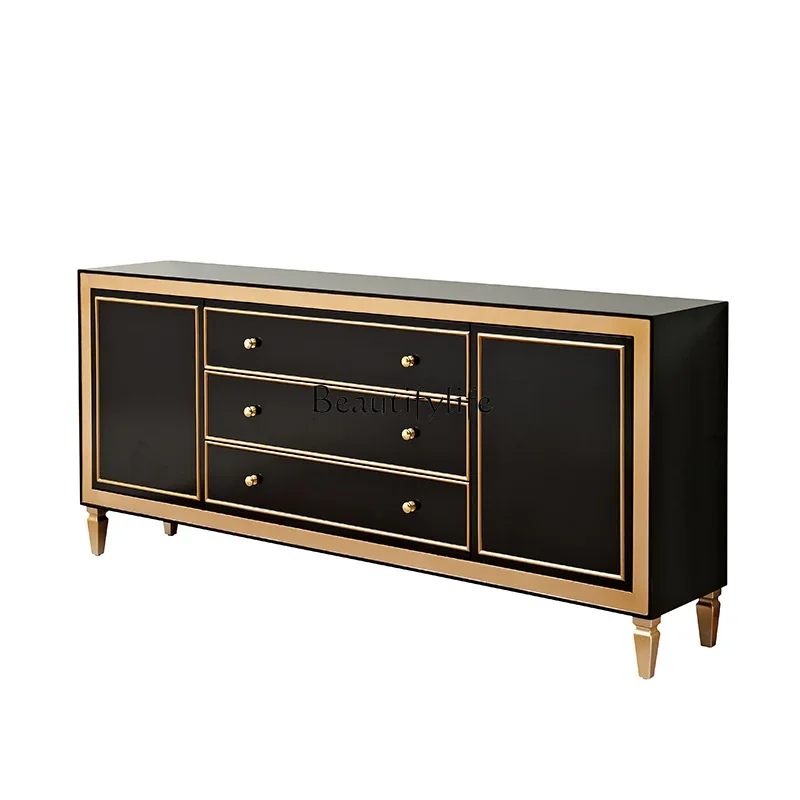 

FG17Simple new Chinese side cabinet Neoclassical living room black entrance cabinet