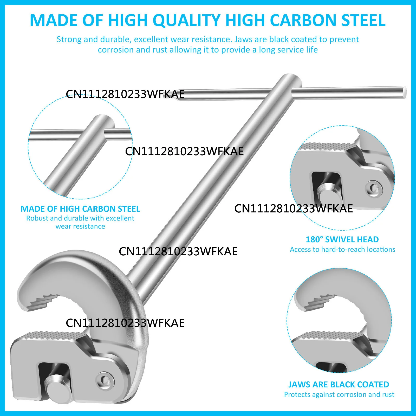 Multifunctional movable head, sink wrench, pipe disassembly tool