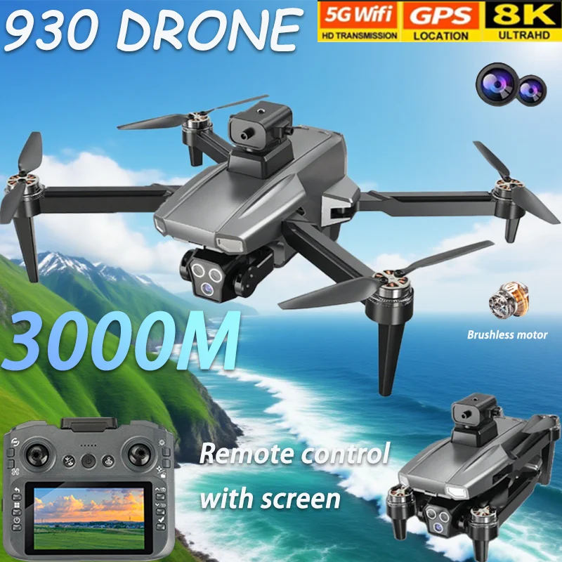 

Дрон HD 930, 4K, двойной Wi-Fi, FPV квадрокоптер с предотвращением препятствий, аэрофотосъемка, дрон, камера, подарок для начинающих и взрослых