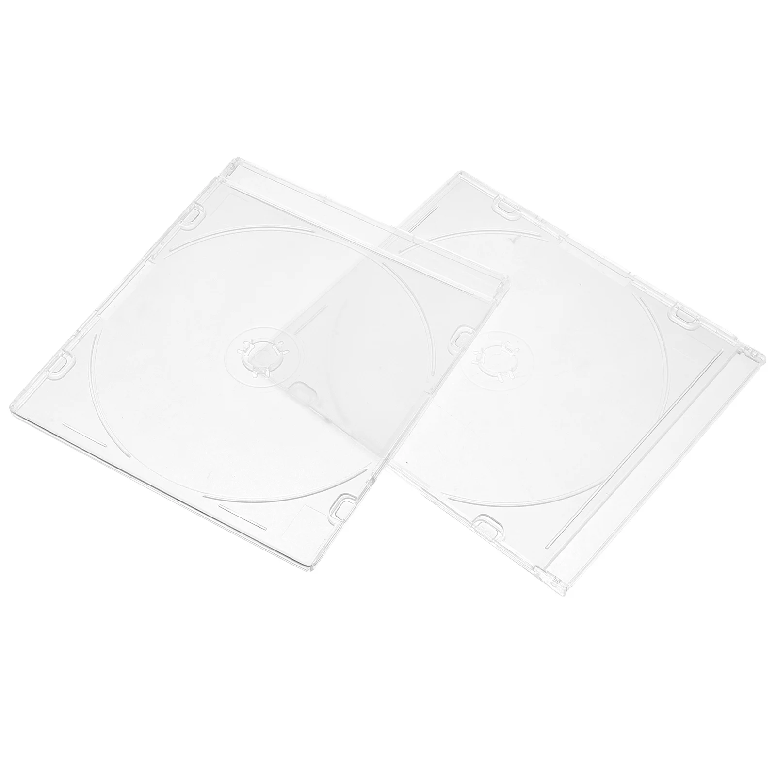 

2pcs Acrylic Cd Cases Clear Portable Dvd Storage Holder Lightweight Disc Organizer For Music Games Pc Driver Discs