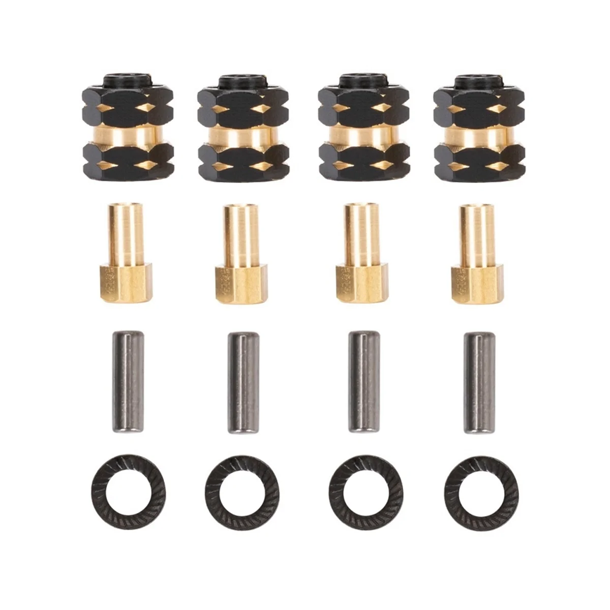 

Brass Extended Wheel Hub Adapter Axle Counter Weight for Axial SCX24 JLU C10 Deadbolt Upgrades