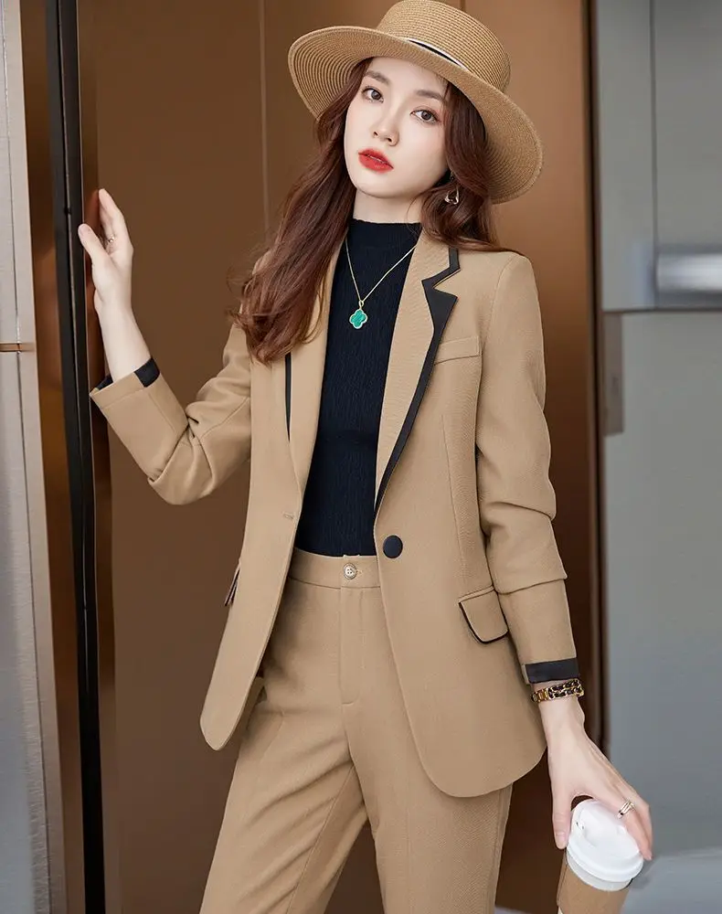 Conjunto de traje para mujer, prendas de vestir a la moda de alta calidad, vestido Formal de grado superior, ropa profesional de dos piezas, otoño e invierno, novedad de 2023