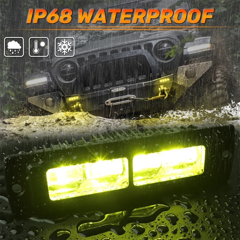 7 Zoll 6D LED-Lichtleiste, bündig montierte LED-Arbeitsleuchte, Auto-Nebelscheinwerfer für Scania LKW, Offroad 4X4, Auto, ATV, SUV, 12V 24V – Detail 16