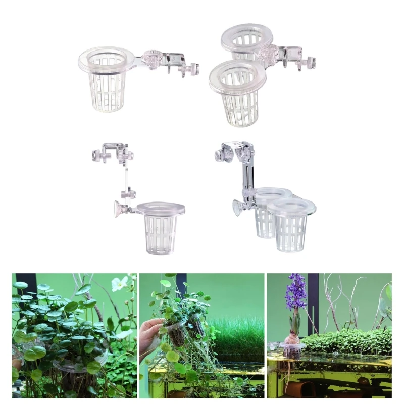 Aquariums Plant Holder Hanging for Plant Aquaponic Plant Cultivation Plant Holder with Slots and Holes for FishTanks