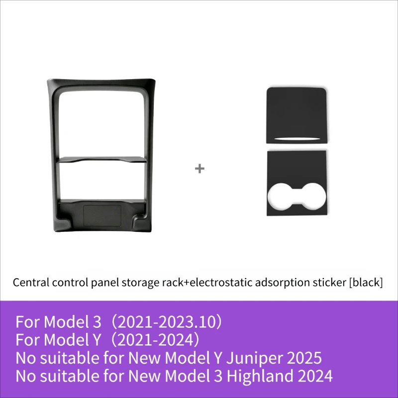 Mittelkonsolen-Abdeckung für Tesla Model 3 Y 2021-2023 Zentrales Bedienfeld Rahmen Aufbewahrungsbox Organizer Brillenhalter Zubehör – Detail 7