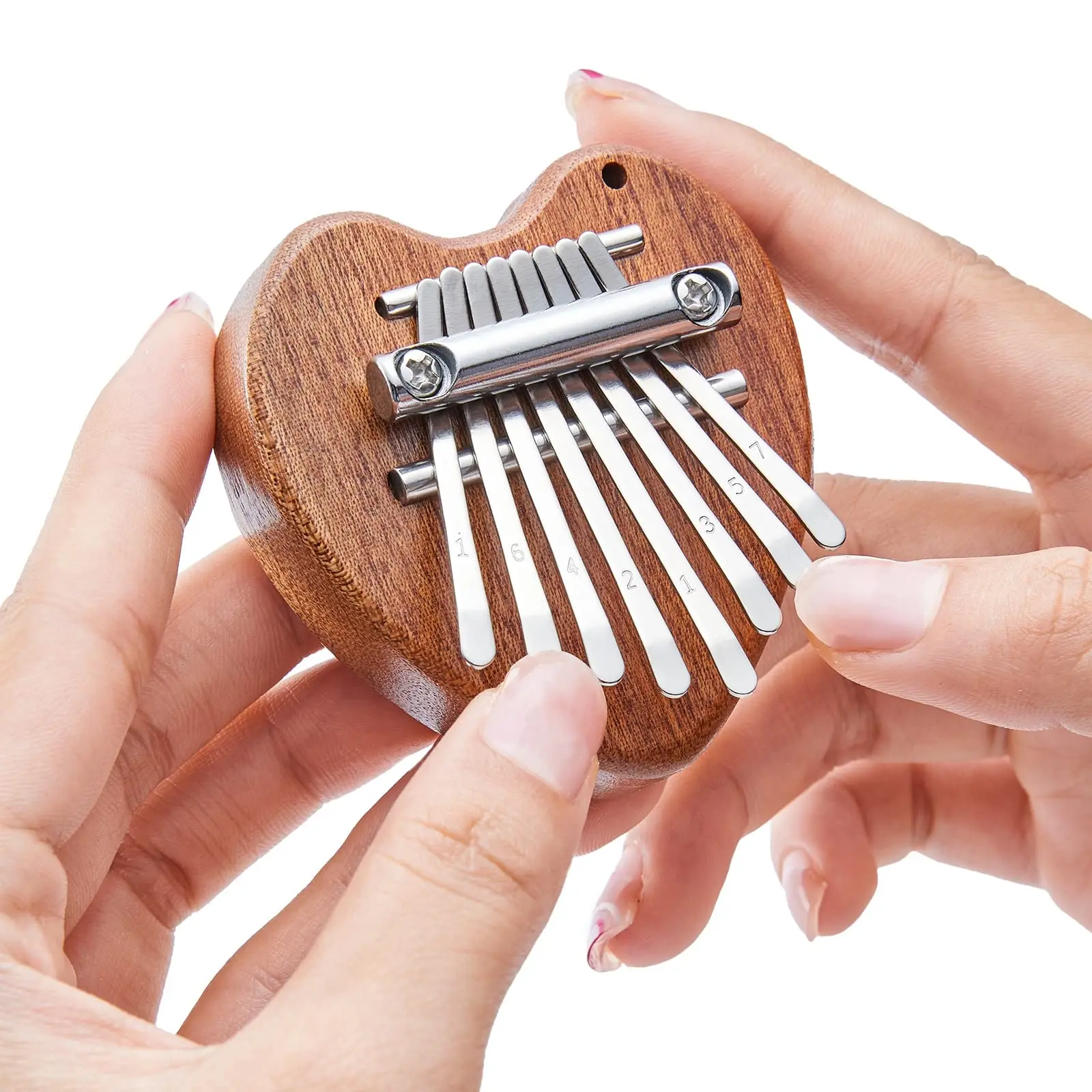 Mini Kalimba 8 Key Thumb Piano 1 Pack Love Style Cute Instrument Portable Exquisite Gift Set for Kids