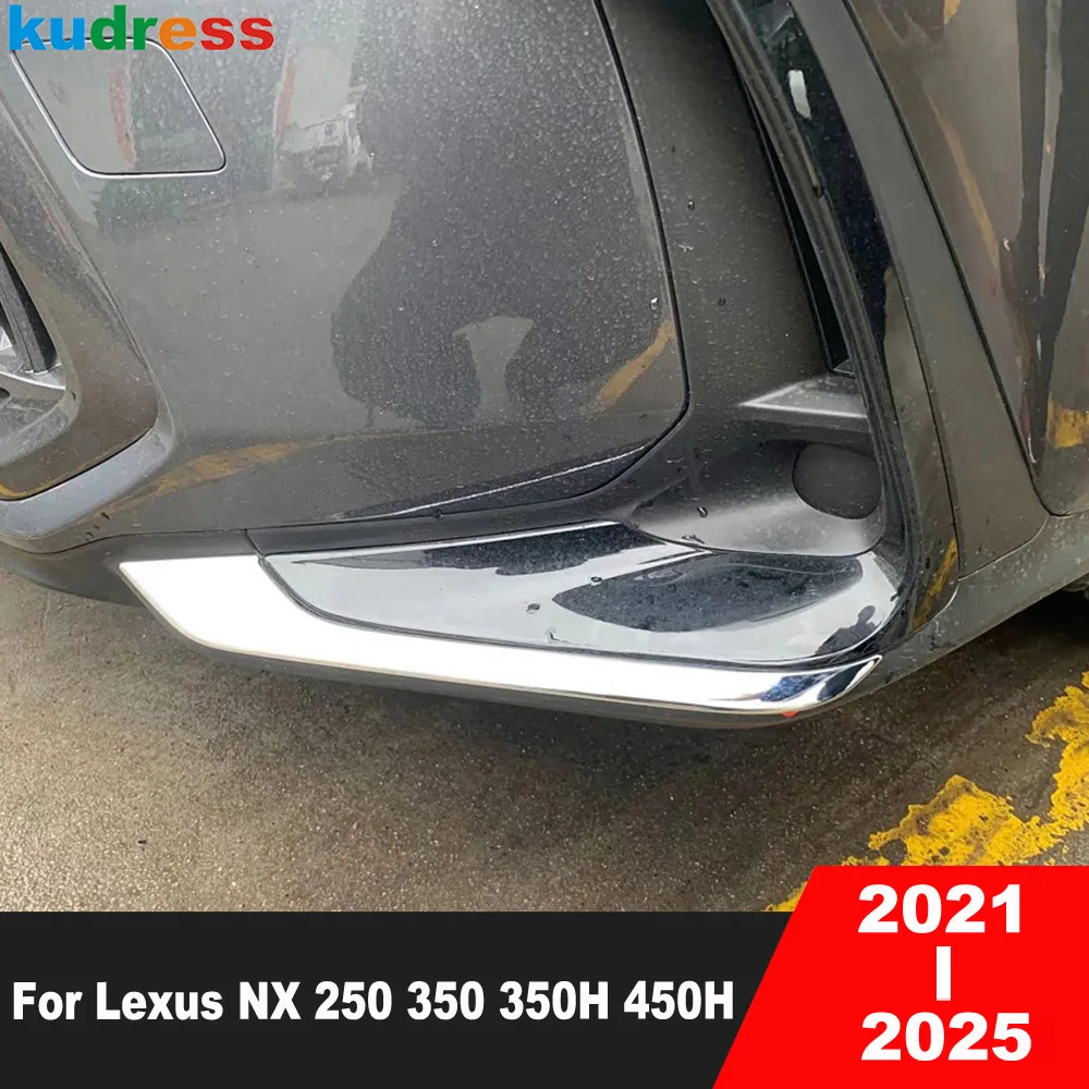

For Lexus NX 250 350 350H 450H 2021-2023 2024 2025 Chrome Car Front Fog Light Lamp Cover Trim Foglight Bumper Strip Accessories