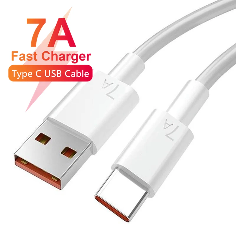 7A 100W USB Type C Charging Cable for Xiaomi 13 Redmi POCO Huawei Honor OPPO Reno 8 Realme Android USB-C Fast Charger Cord Cable