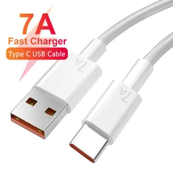 7A 100W USB Type C Charging Cable for Xiaomi 13 Redmi POCO Huawei Honor OPPO Reno 8 Realme Android USB-C Fast Charger Cord Cable