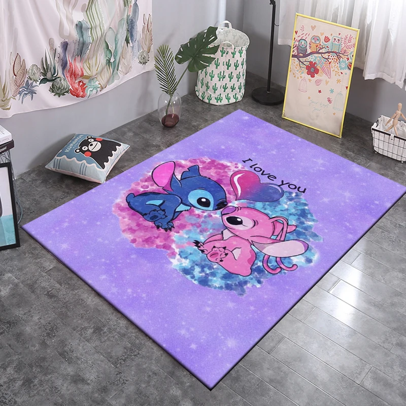 Disney Lilo and Stitch Pattern Large Area Rug 3D Carpet Home for Living Room Kids Bedroom Sofa Doormat Decor Children Floor Mats