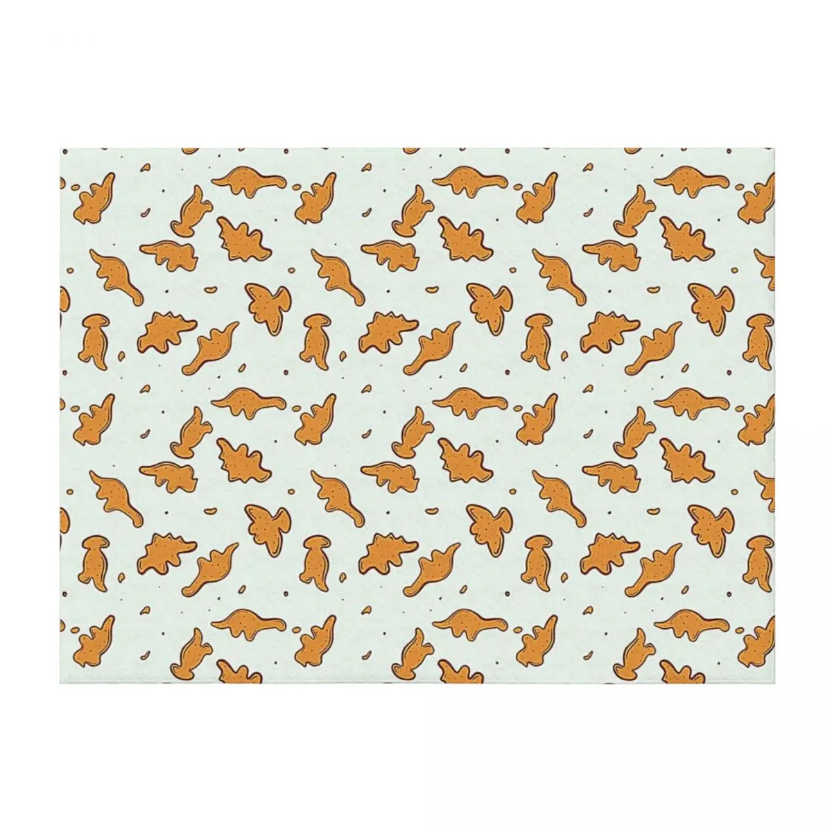 Dino Nuggets Digital Illustration Throw Blanket Flannel Blanket Black Flannel Blanket