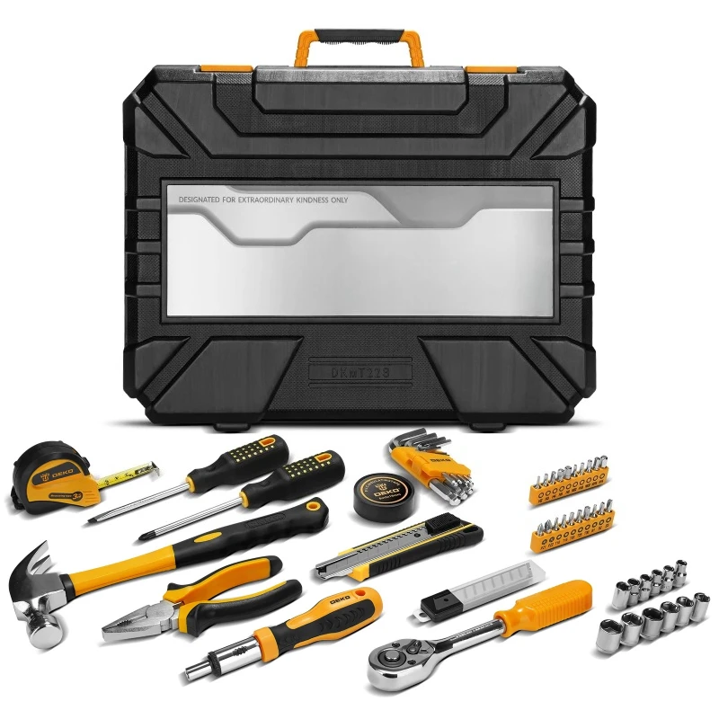 

228Pcs Socket Wrench Auto Repair Tool Combination Package Mixed Tool Set Hand Tool Kit with Plastic Toolbox Storage Case